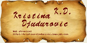 Kristina Đudurović vizit kartica